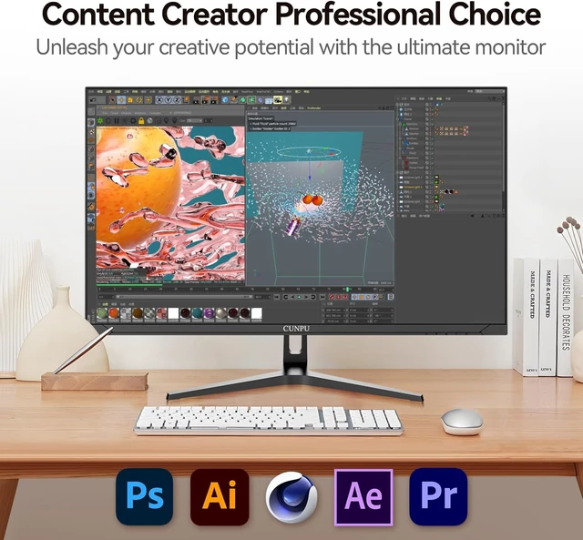 Alt view image 4 of 7 - 32-Inch 4K UHD VA Computer Monitor 100% sRGB, 1.07B Colors, PIP/PBP Split Screen, Flicker-Free, VESA 75x75, HDMI, DisplayPort for Gaming, Office & Streaming