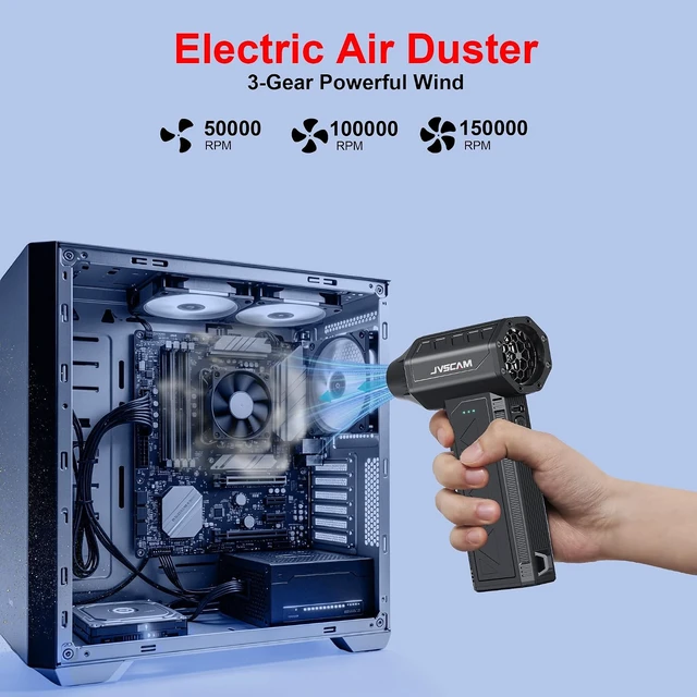 Alt view image 5 of 7 - 150000RPM Cordless Compressed Air Duster & Vacuum Cleaner 3-in-1 Air Blower