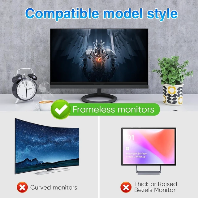 Alt view image 3 of 5 - 2-Pack 27-Inch Magnetic Computer Privacy Screen Filter for 16:9 Monitors Removable Hanging Shield, Anti-Glare, Anti Blue Light Filter