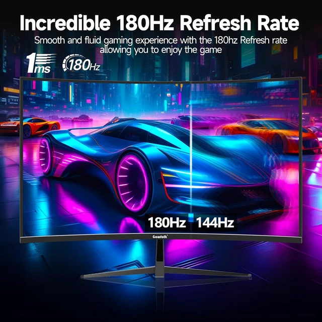 Alt view image 4 of 7 - 32-Inch 1800R Curved Gaming Monitor 165Hz / 180Hz