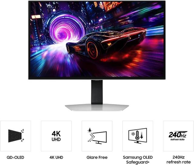 Alt view image 2 of 7 - 27-Inch Odyssey QD-OLED G8 (G81SF) Gaming Monitor 4K, 240Hz, 0.03ms, DisplayHDR True Black 400, FreeSync Premium Pro, Ergonomic Stand, LS27FG810SNXZA, 2025
