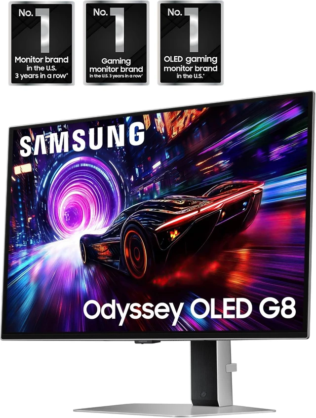 Alt view image 3 of 7 - 27-Inch Odyssey QD-OLED G8 (G81SF) Gaming Monitor 4K, 240Hz, 0.03ms, DisplayHDR True Black 400, FreeSync Premium Pro, Ergonomic Stand, LS27FG810SNXZA, 2025