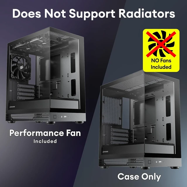 Alt view image 4 of 7 - Aqua UNO Micro ATX Case Only No Fans or Radiator Support, Max GPU 309mm, Quick-Release Panoramic Tempered Glass Front & Side, Type-C 5Gbps (Black)