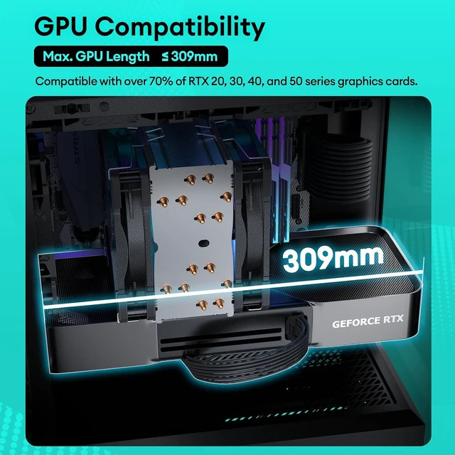 Alt view image 6 of 7 - Aqua UNO Micro ATX Case Only No Fans or Radiator Support, Max GPU 309mm, Quick-Release Panoramic Tempered Glass Front & Side, Type-C 5Gbps (Black)