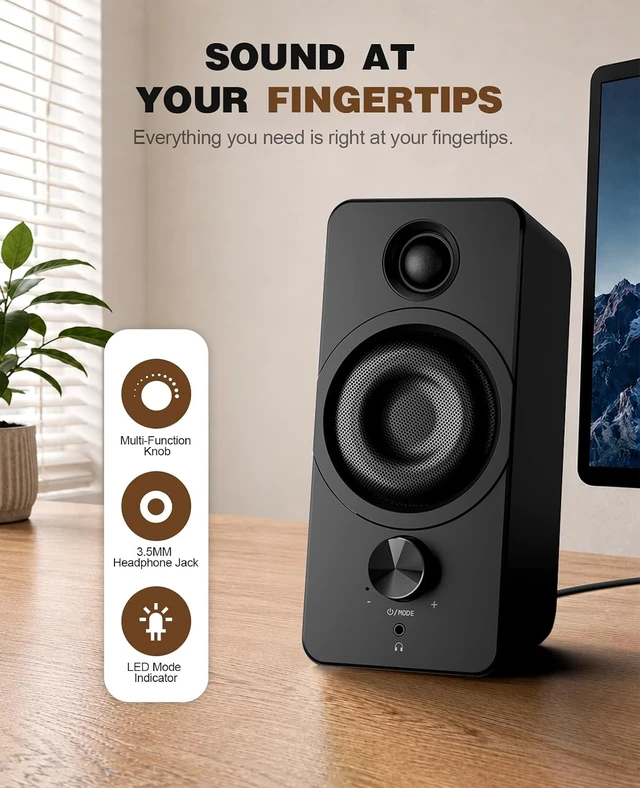 Alt view image 5 of 7 - PC Speakers for Desktop Computer Speakers with Dedicated Tweeters