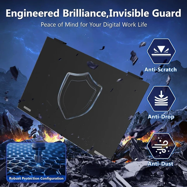 Alt view image 4 of 7 - 27-Inch Magnetic Computer Privacy Screen Filter for Frameless 16:9 Monitors Hanging Removable Anti-Glare Blue Light Privacy Protector, Eye Care