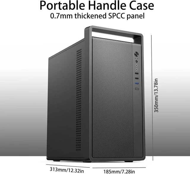 Alt view image 5 of 6 - Micro-ATX PC Case Built-In Handle