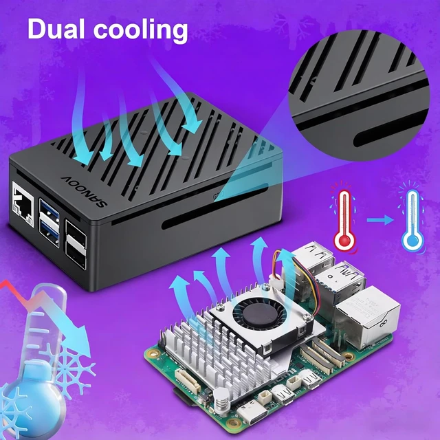 Alt view image 6 of 7 - Raspberry Pi 5 4GB Kit 4GB RAM Single-Board Computer with Active Cooler & ABS Case, Starter Kit for IoT, Robotics & Retro Gaming