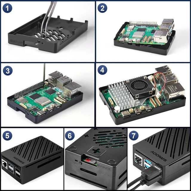 Alt view image 7 of 7 - Raspberry Pi 5 4GB Kit 4GB RAM Single-Board Computer with Active Cooler & ABS Case, Starter Kit for IoT, Robotics & Retro Gaming