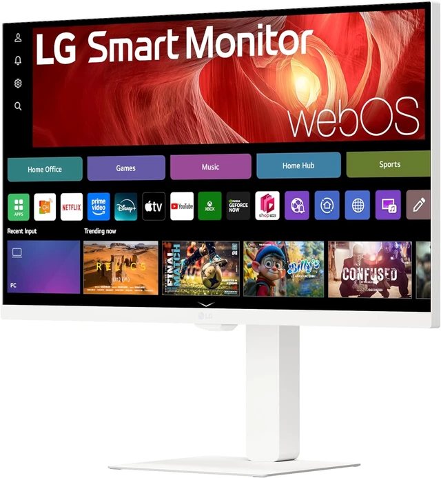 Alt view image 2 of 7 - 27U730SA-W 27-Inch Smart 4K UHD (3840 x 2160) IPS Monitor HDR10, Built-In Speaker, Screen Share, Bluetooth, Remote, HDMI, USB Type-C PD 65W, Adjustable Stand (White)