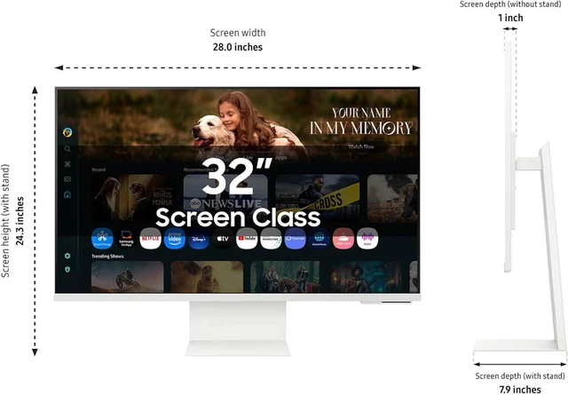 Alt view image 4 of 7 - M8 (M80F) 32" 4K UHD Smart Monitor