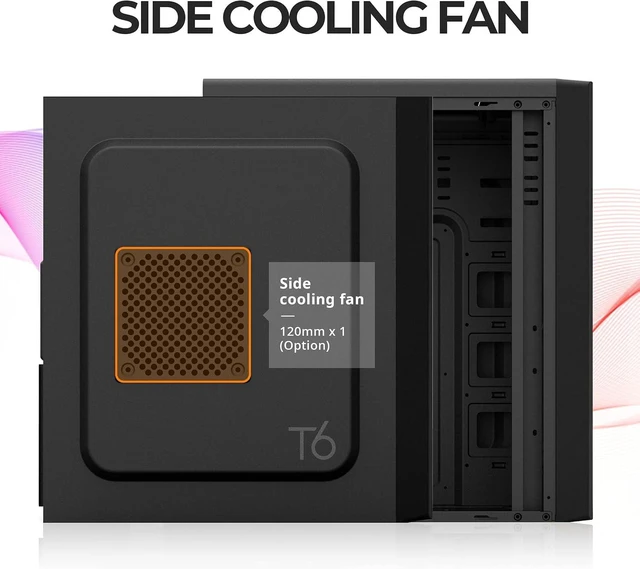 Alt view image 3 of 7 - T6 ATX Mid-Tower Desktop PC Case 120mm Fan Preinstalled, 5.25 ODD