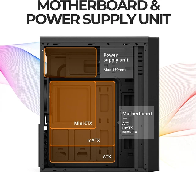 Alt view image 5 of 7 - T6 ATX Mid-Tower Desktop PC Case 120mm Fan Preinstalled, 5.25 ODD