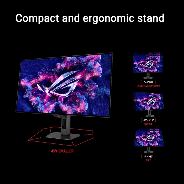 Alt view image 2 of 7 - ROG XG32UCWG 32-Inch 4K 165Hz Glossy OLED G-SYNC Gaming Monitor