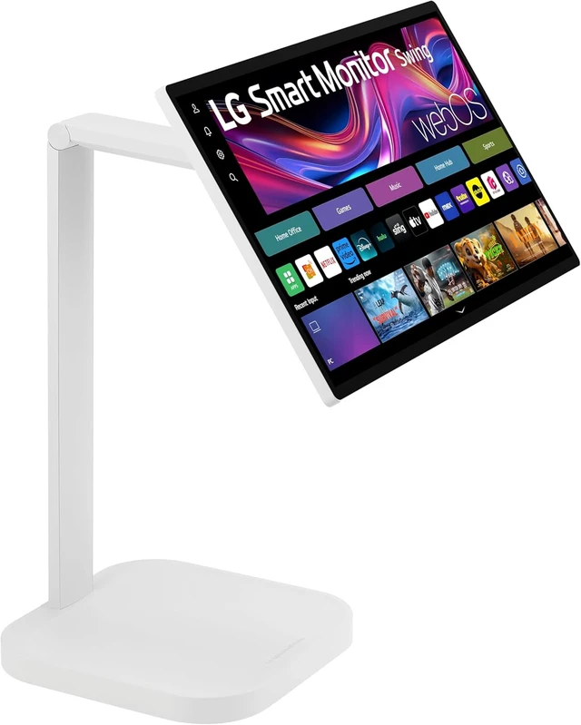 Alt view image 2 of 7 - Smart Monitor Swing 32U889SA-W 32-Inch 4K UHD (3840x2160) IPS Touchscreen Wheeled Adjustable Base, HDR10, webOS, Built-In Speaker, HDMI, USB Type-C (White)