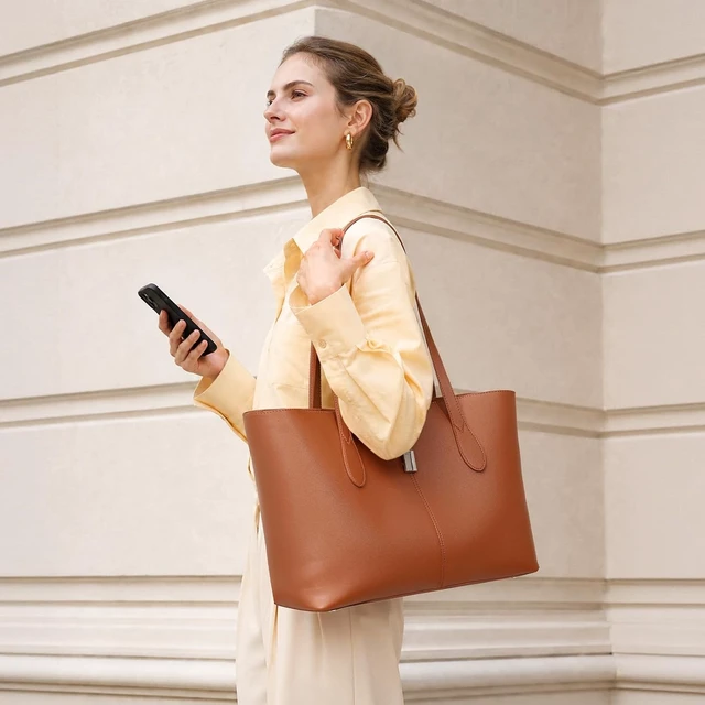 Alt view image 2 of 7 - 15.6" Tote Bag for Women Work Handbag with Removable Laptop Sleeve