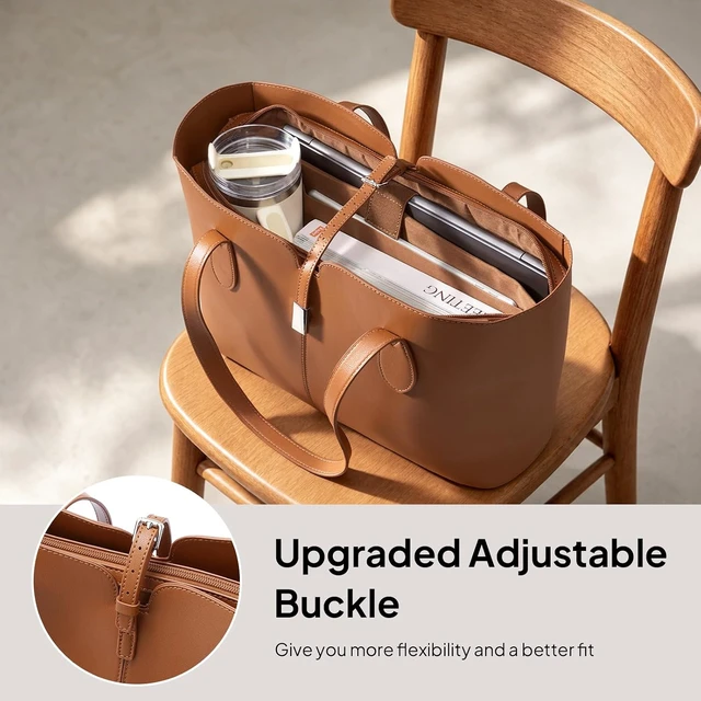 Alt view image 7 of 7 - 15.6" Tote Bag for Women Work Handbag with Removable Laptop Sleeve