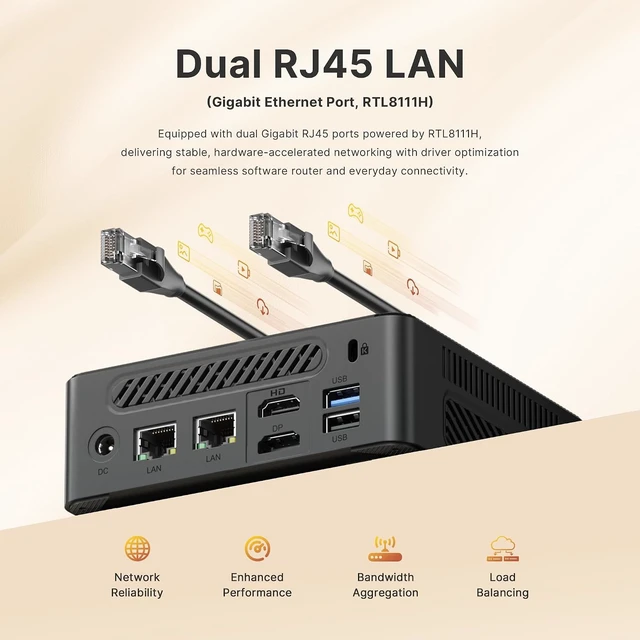 Alt view image 4 of 7 - C4 Plus Mini PC Ryzen 5 3501U (Beats 4300U/N95/N150), 8GB+256GB