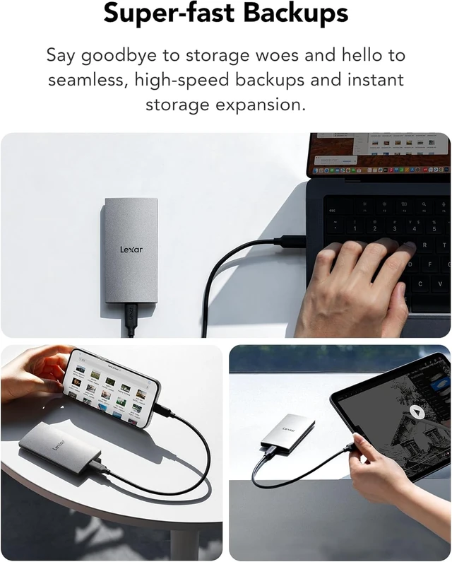 Alt view image 5 of 7 - ES3 1TB Portable SSD USB 3.2 Gen 2, Up to 1050MB/s (Silver)