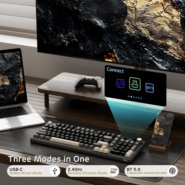 Alt view image 2 of 7 - S98 Wireless Mechanical Keyboard Smart Display & Knob