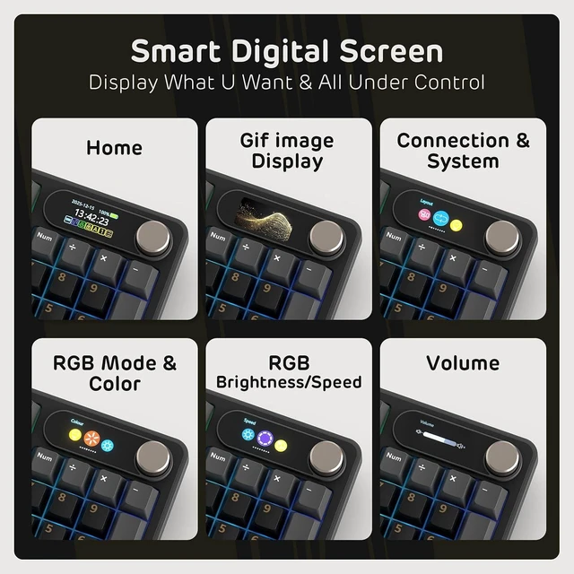 Alt view image 3 of 7 - S98 Wireless Mechanical Keyboard Smart Display & Knob