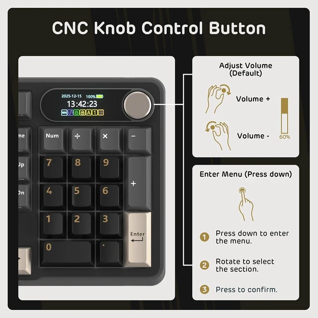Alt view image 4 of 7 - S98 Wireless Mechanical Keyboard Smart Display & Knob