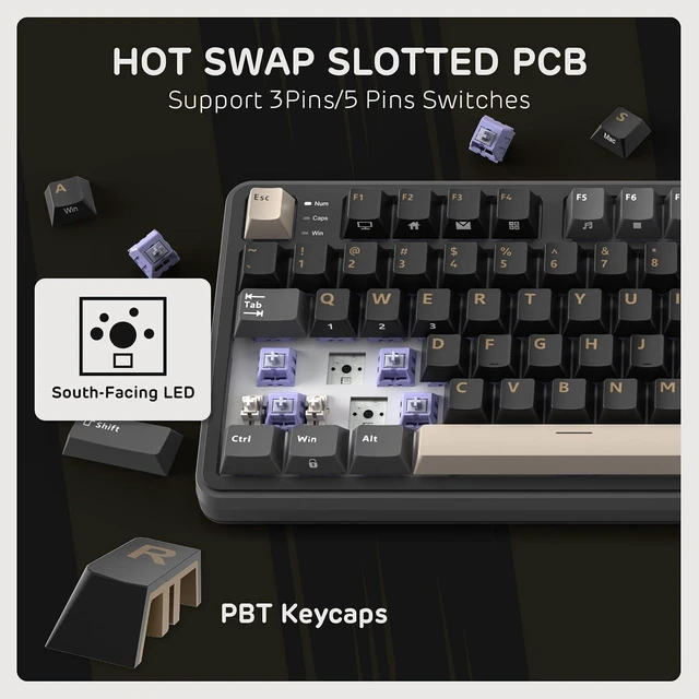 Alt view image 6 of 7 - S98 Wireless Mechanical Keyboard Smart Display & Knob