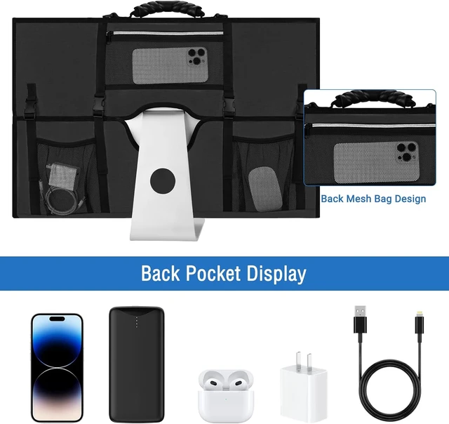 Alt view image 5 of 7 - 27-Inch Padded Monitor Carrying Case Travel Bag Cover