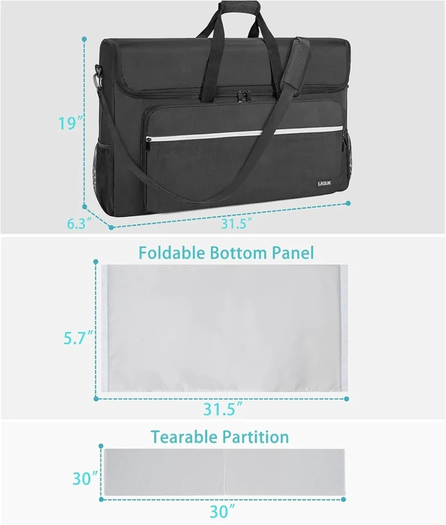 Alt view image 3 of 7 - 27-32" Monitor Transport Carrying Case (up to 2) Going-Out Tote Bag