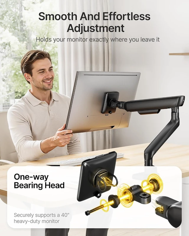 Alt view image 7 of 7 - Mechanical Spring Single Monitor Arm for 27/32/34/40-Inch Screens