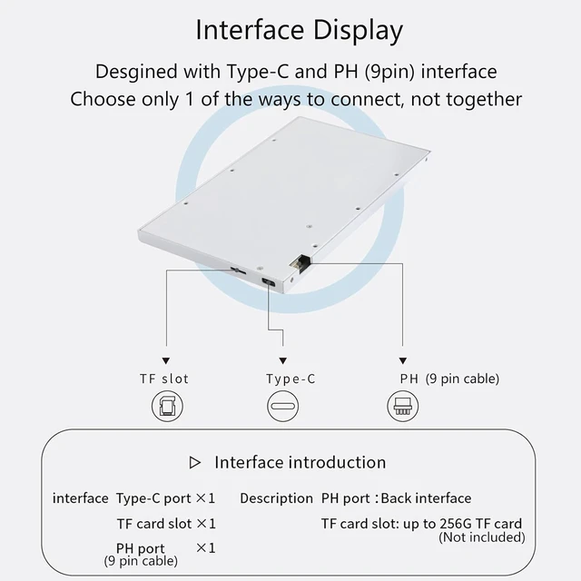 Alt view image 4 of 6 - 8-Inch LCD Screen for Inside PC Case (Desktop Mode Added) 1-Click 1-Cable Temperature Display Monitor, Sensor Panel (Black)