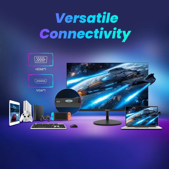 Alt view image 4 of 7 - 22-Inch FHD Gaming Monitor 144Hz, 105% sRGB