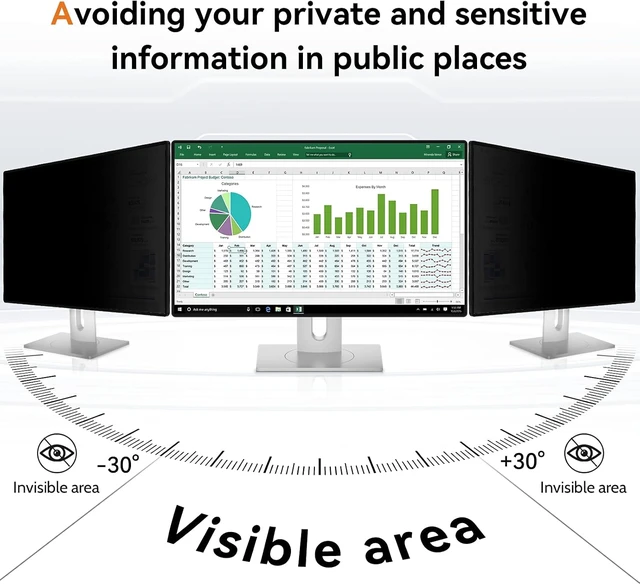 Alt view image 6 of 7 - 34" Curved Computer Privacy Screen Filter for 21:9 Widescreen Monitor Anti-Glare Blue Light Filter, Removable Privacy Shield, Anti-Scratch Screen Protector