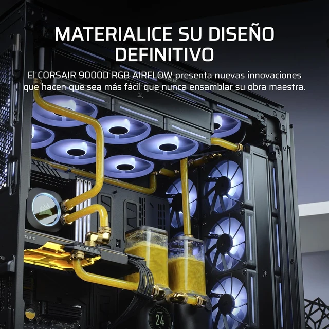 Alt view image 3 of 7 - 9000D RGB Airflow Super Full-Tower PC Case (Black)