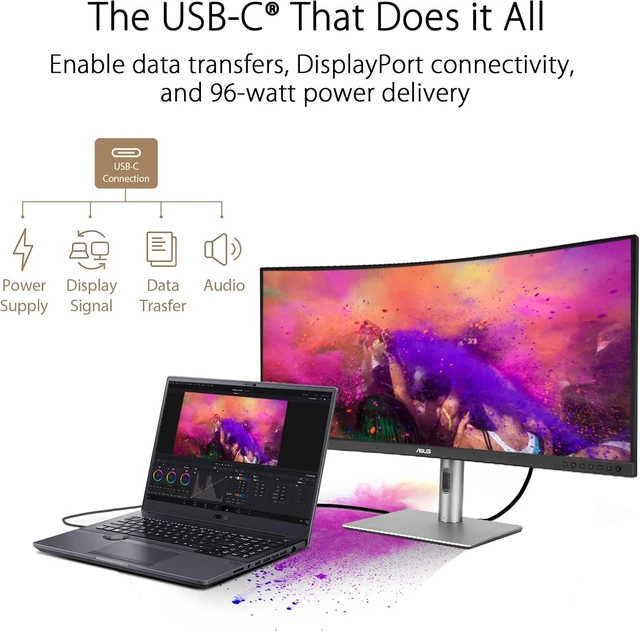 Alt view image 4 of 7 - ProArt PA34VCNV 34" Ultrawide 1440p Professional Monitor for Mac