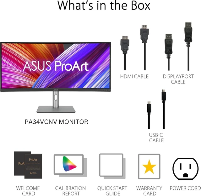 Alt view image 7 of 7 - ProArt PA34VCNV 34" Ultrawide 1440p Professional Monitor for Mac