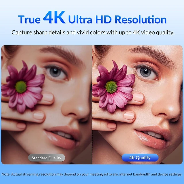 Alt view image 2 of 7 - Ultra 4K PC Webcam CDAF Autofocus, Auto Light Correction, 77°FOV Face Cam