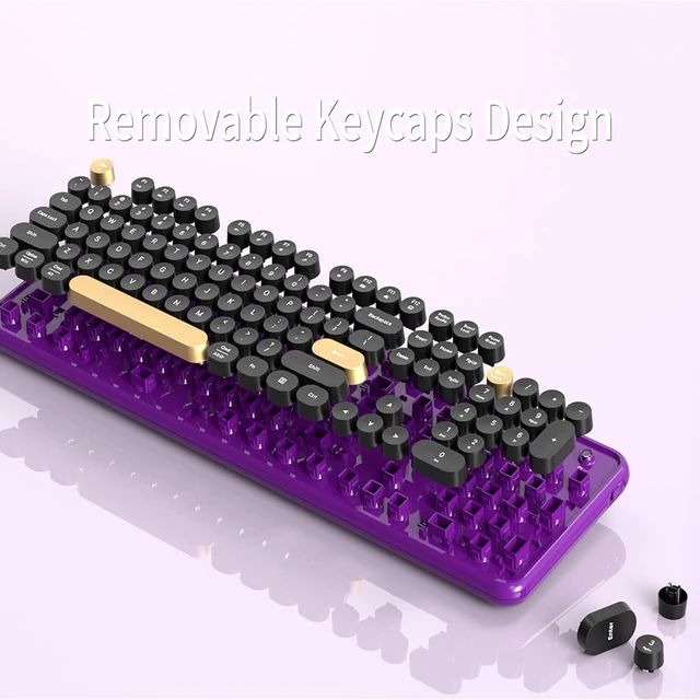 Alt view image 5 of 7 - Wireless Computer Keyboard & Mouse Combo (Purple-Black)