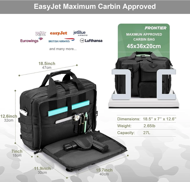 Alt view image 3 of 6 - Tactical Messenger Briefcase for Men Military Laptop Bag Fits 14"/15.6"/17.3" for Work