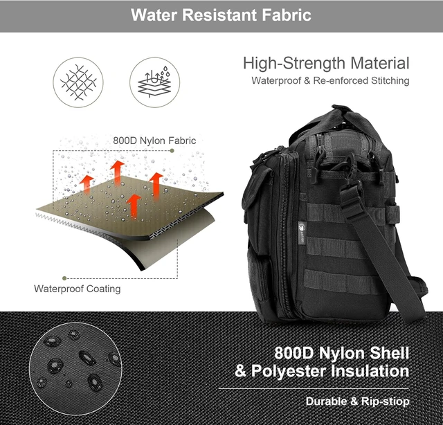 Alt view image 6 of 6 - Tactical Messenger Briefcase for Men Military Laptop Bag Fits 14"/15.6"/17.3" for Work