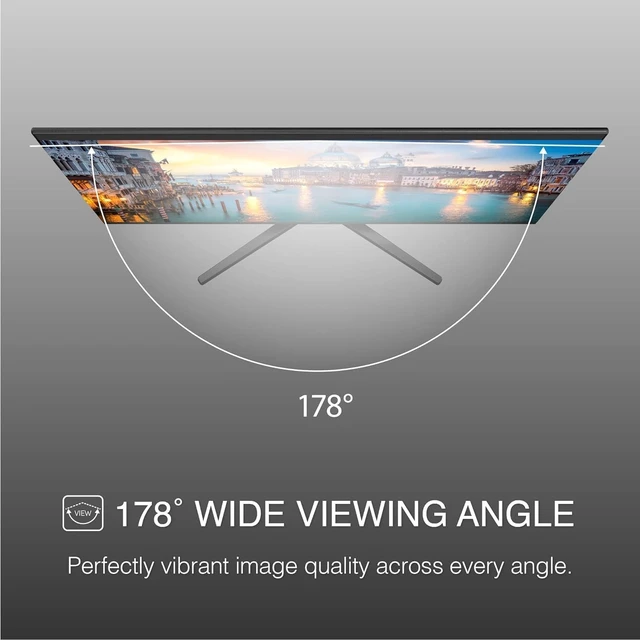 Alt view image 3 of 7 - airFrame 21" FHD Monitors + Wireless Keyboard & Mouse VESA Mount, HDMI/VGA, Tilt, Slim Bezel for Home, Office & Light Gaming 2 Pack