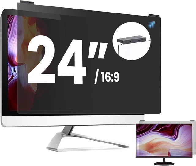 Main image of 24" Computer Privacy Screen Filter 9H Hardness Hanging Privacy Shield, Compatible with 23.6/23.8" 16:9 Widescreen Monitors, Eye Protection & Blue Light Blocking