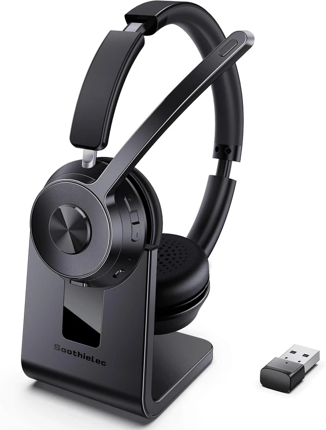 Main image of Bluetooth Wireless Headset with Mic for Work Noise Cancelling