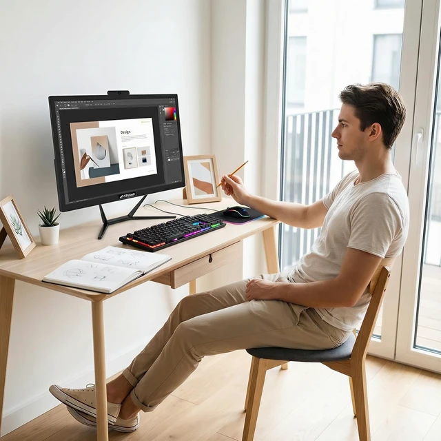 Alt view image 4 of 7 - All-in-One Computer PC 19" Display, Core i5, 16G RAM, 512G SSD