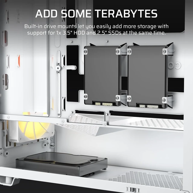 Alt view image 7 of 7 - 3200D RS ARGB Mid-Tower PC Case (White)