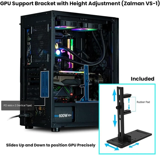 Alt view image 5 of 7 - i4 ATX Mid-Tower Desktop PC Case 6X Preinstalled Fans, High Airflow