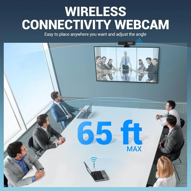 Alt view image 2 of 7 - Wireless Webcam with Auto Privacy Cover Manual Focus Ring, Half-Day Use