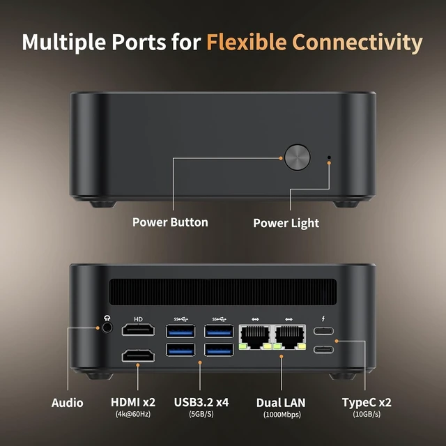 Alt view image 6 of 7 - Mini PC Ryzen 3 5300U (4C/8T, Up to 3.8GHz), 16GB RAM, 512GB SSD