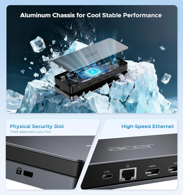 Alt view image 6 of 7 - 13-in-1 USB-C Laptop Docking Station 3 Display Docking (2 HDMI + 1 DP)