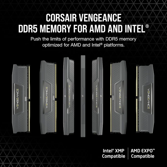 Alt view image 2 of 6 - Vengeance 16GB (2 x 8GB) DDR5 RAM Up to 6000MHz